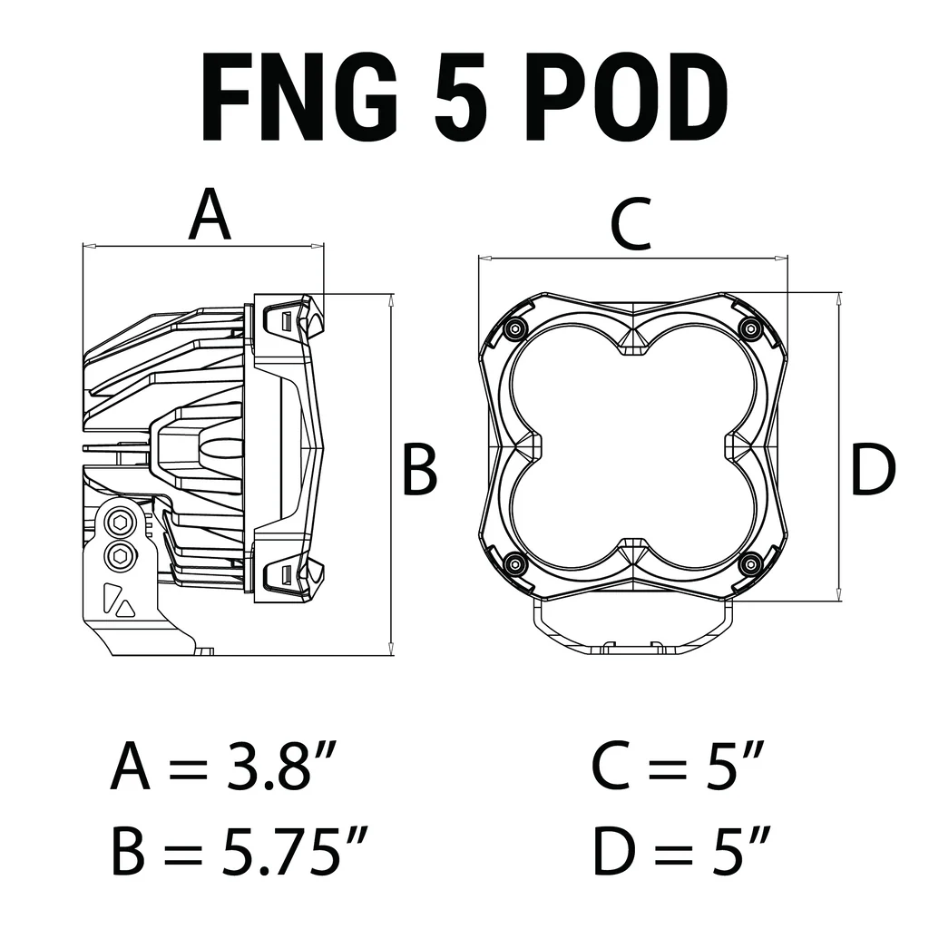 FNG 5 Intense LED Hyper Spot Offroad Light | Combo White | VIVID Lumen Industries - Image 8